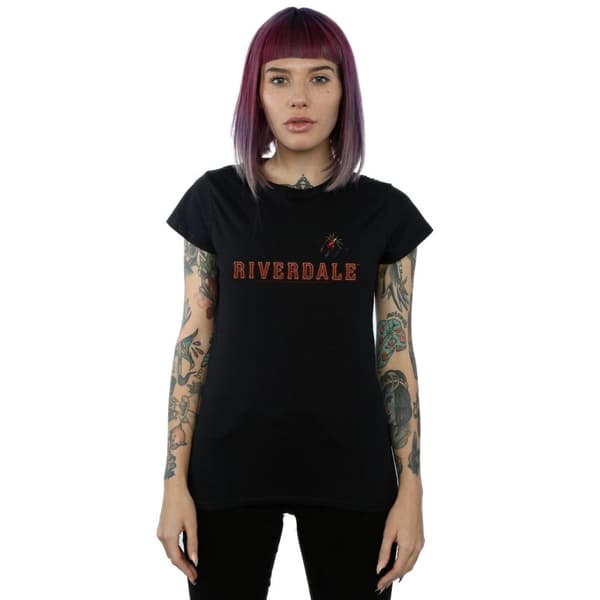 Riverdale T-shirt i bomull med spindelbrosch för damer/damer