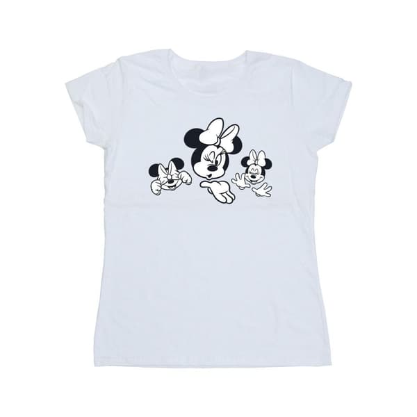 Disney Womens/Ladies Minnie Mouse Three Faces Cotton T-Shirt