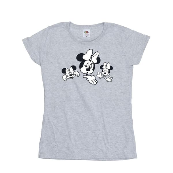 Disney Womens/Ladies Minnie Mouse Three Faces Cotton T-Shirt