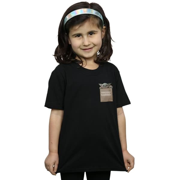 Star Wars Mandalorian Precious Cargo Faux Pocket T-shirt i bomull för flickor