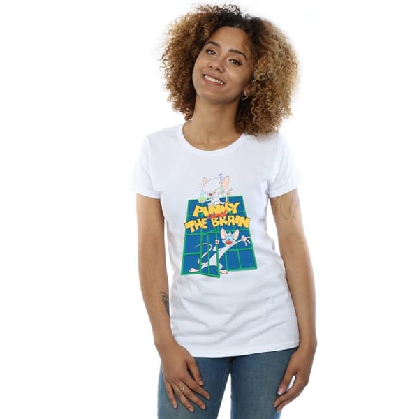 Animaniacs Womens/Ladies Pinky And The Brain Laboratory Cotton T-Shirt