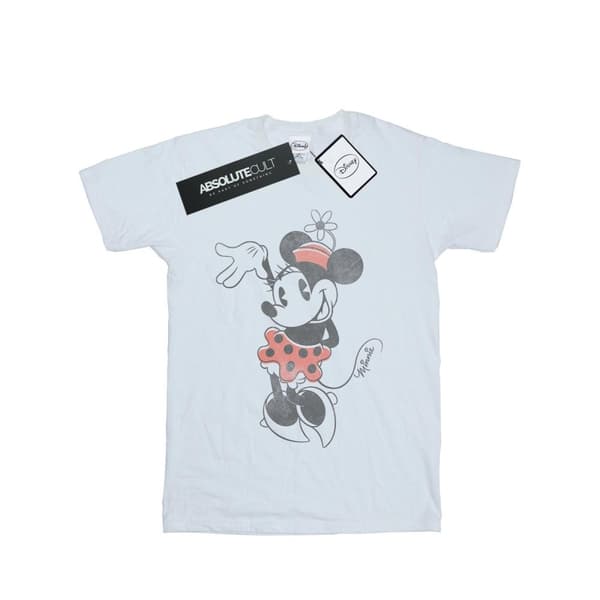 Disney Womens/Ladies Minnie Mouse Waving Cotton Boyfriend T-Shirt