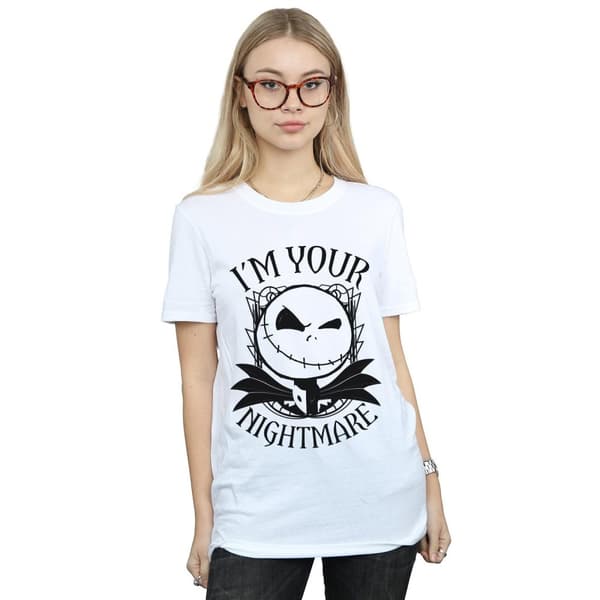 Disney Womens/Ladies Nightmare Before Christmas Nightmare Cotton Boyfriend T-Shirt