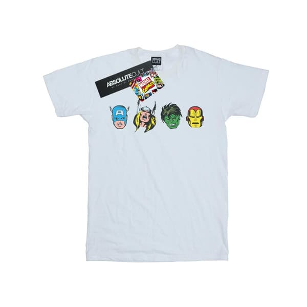 Marvel Womens/Ladies Avengers Comic Heads Cotton Boyfriend T-Shirt
