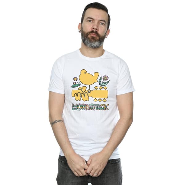 Woodstock T-shirt med aztekmönster och fågel för herrar