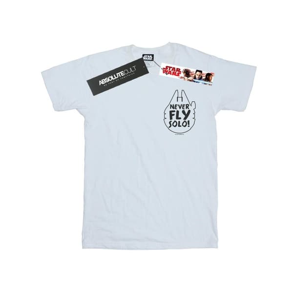 Star Wars Mens Never Fly Solo T-Shirt White XL