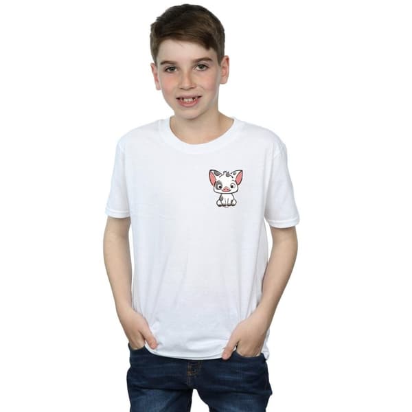 Disney Boys Moana Pua The Pig Breast Print T-Shirt