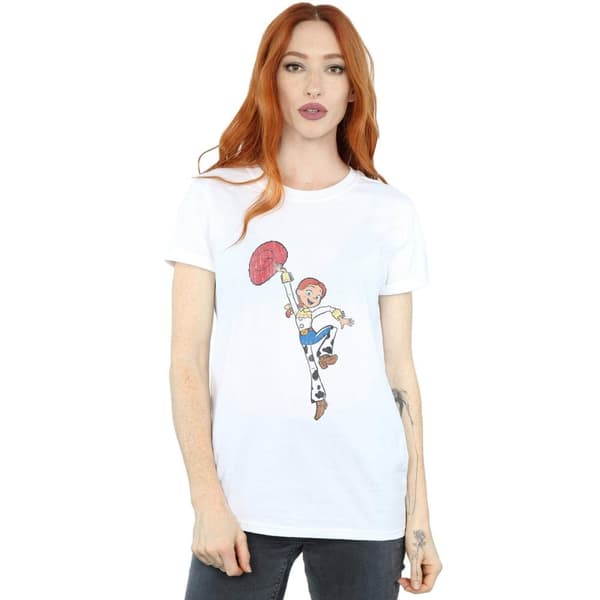 Disney Dam/Tjej Toy Story 4 Jessie Jump Pose Boyfriend T-shirt i bomull