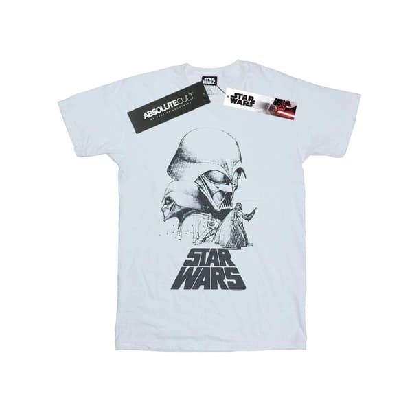 Star Wars Darth Vader Sketch T-shirt för pojkar White 9-11 Years