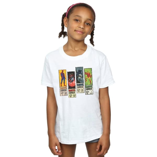 Marvel T-shirt i bomull med seriestrippar för flickor