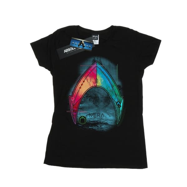 DC Comics Womens/Ladies Aquaman Mera Logo Cotton T-Shirt Black L
