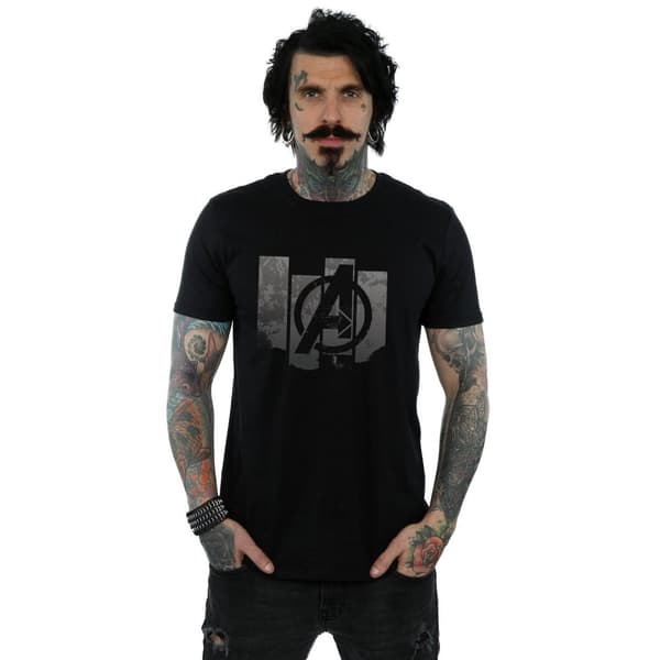 Marvel Mens Avengers Endgame Panel Logo T-Shirt