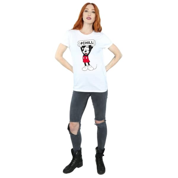 Disney Dam/Tjej Musse Pigg Chill Bomull Boyfriend T-shirt