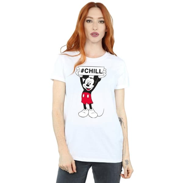 Disney Dam/Tjej Musse Pigg Chill Bomull Boyfriend T-shirt