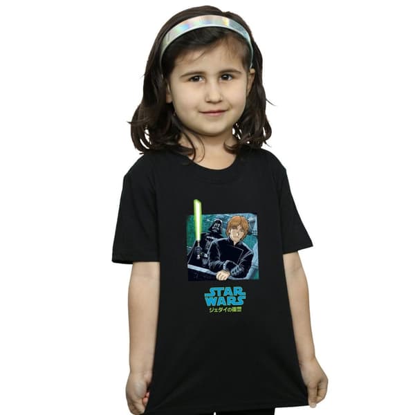 Star Wars Girls Vader And Luke Anime Cotton T-Shirt