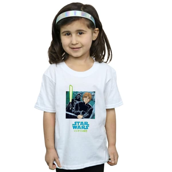 Star Wars Girls Vader And Luke Anime Cotton T-Shirt
