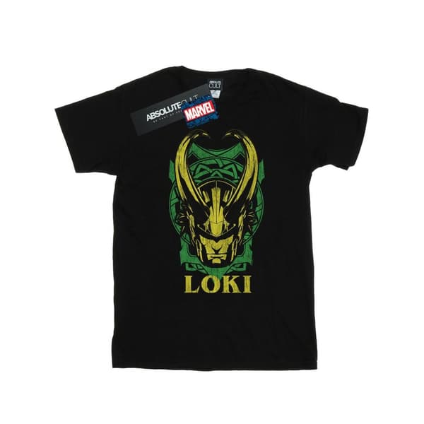 Marvel Bomulls-T-shirt med Loki-märke för flickor Black 5-6 Years
