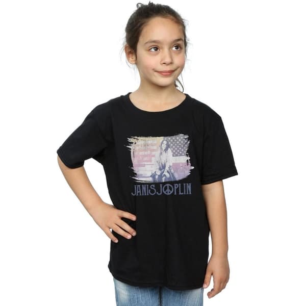 Janis Joplin Girls Stove Flag Cotton T-Shirt