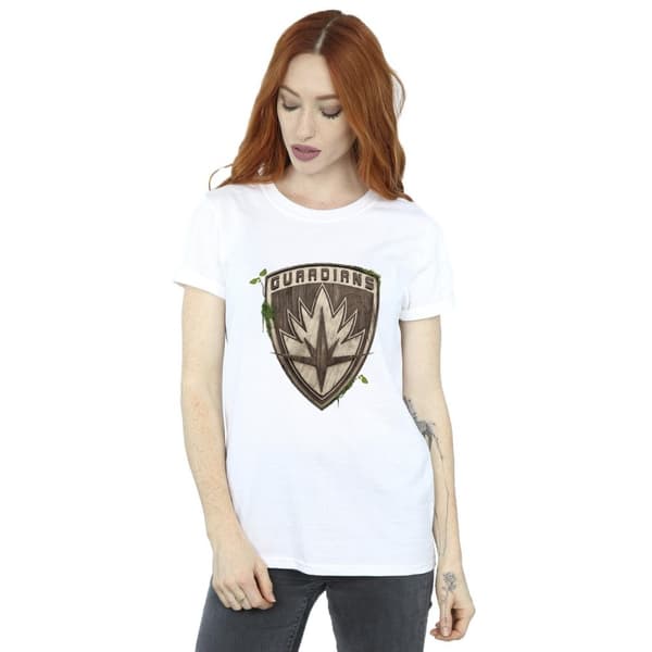 Marvel Dam/Tjej I Am Groot Guardian Emblem Bomull Boyfriend T-shirt