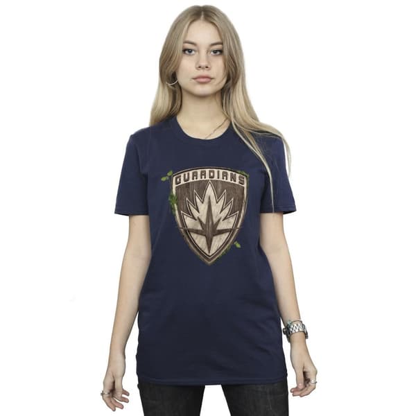 Marvel Dam/Tjej I Am Groot Guardian Emblem Bomull Boyfriend T-shirt