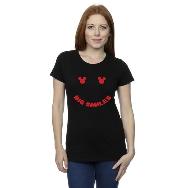 Disney Womens/Ladies Mickey Mouse Big Smile Cotton T-Shirt