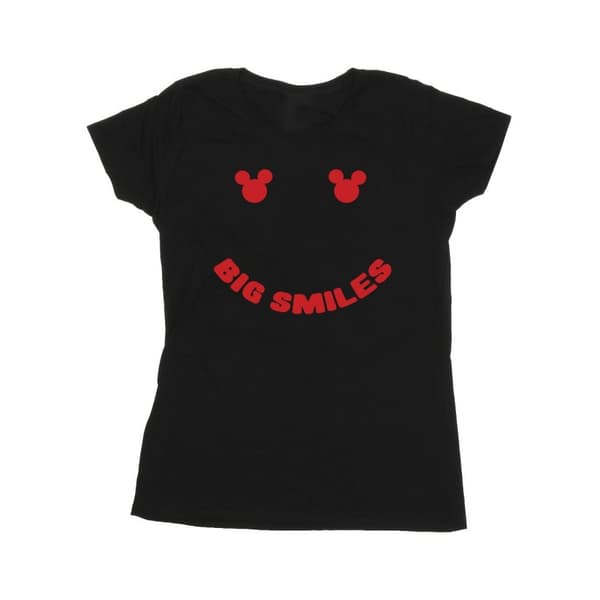 Disney Womens/Ladies Mickey Mouse Big Smile Cotton T-Shirt
