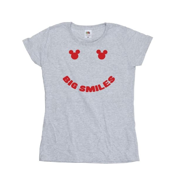 Disney Womens/Ladies Mickey Mouse Big Smile Cotton T-Shirt