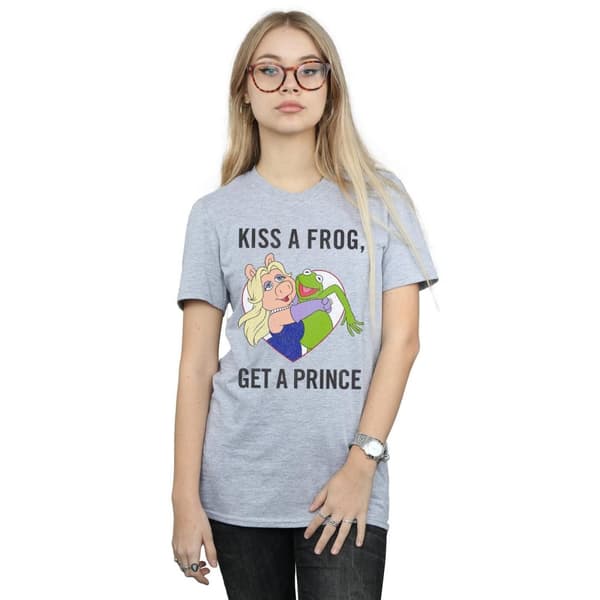 Disney Dam/Tjej Mupparna Kysser En Groda Boyfriend-T-shirt i bomull