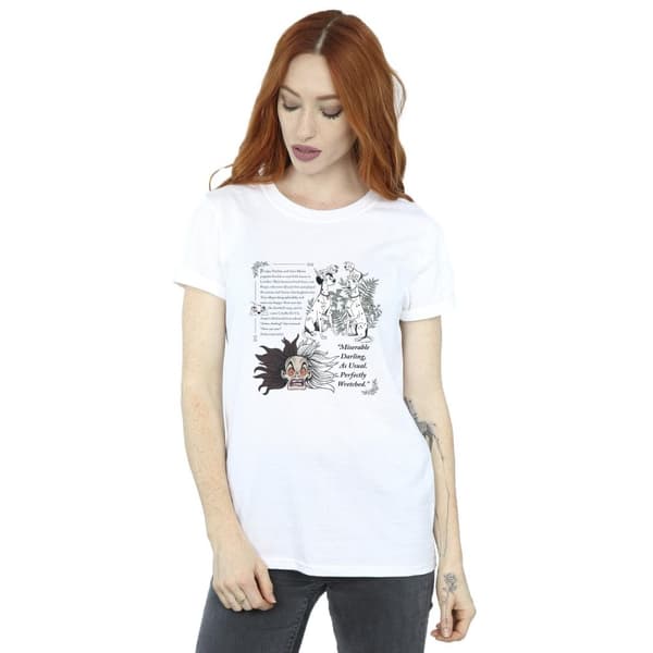 Disney Womens/Ladies 101 Dalmatians Miserable Darling Cotton Boyfriend T-Shirt