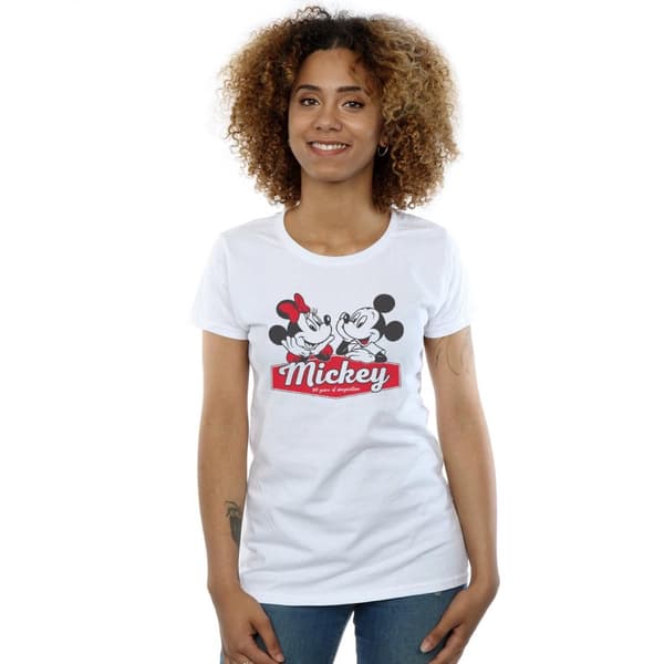 Disney Womens/Ladies Mickie And Minnie 90 Years Cotton T-Shirt