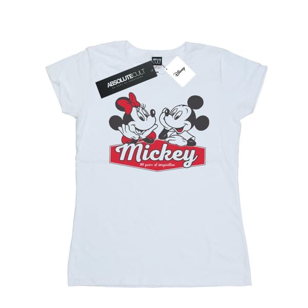 Disney Womens/Ladies Mickie And Minnie 90 Years Cotton T-Shirt