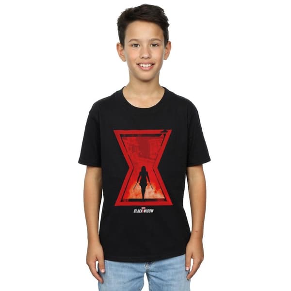 Marvel Boys Black Widow Movie Icon Silhouette T-Shirt