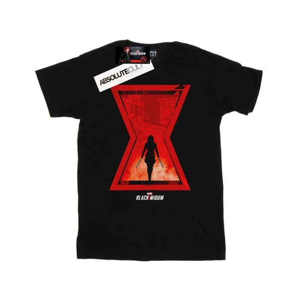 Marvel Boys Black Widow Movie Icon Silhouette T-Shirt