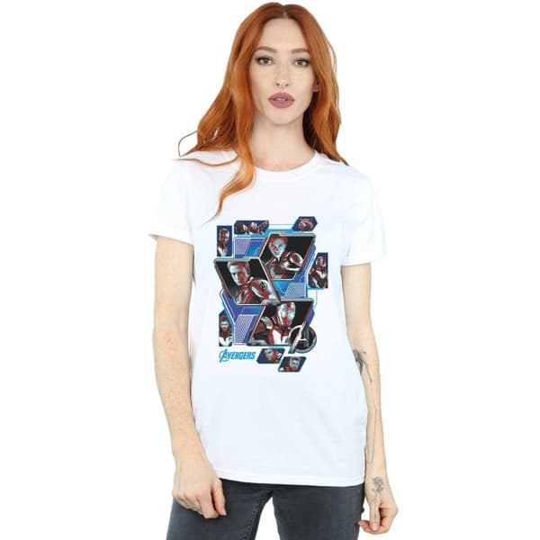 Marvel Womens/Ladies Avengers Endgame Hero Panels Cotton Boyfriend T-Shirt