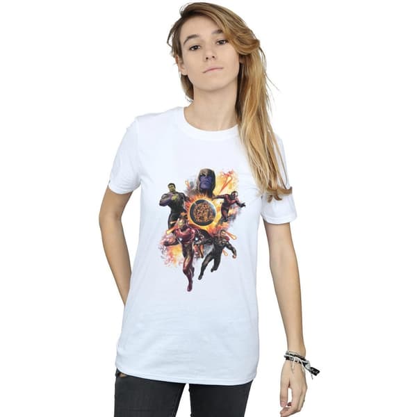 Marvel Womens/Ladies Avengers Endgame Explosion Team Cotton Boyfriend T-Shirt