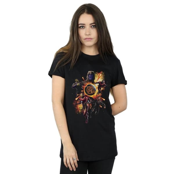 Marvel Womens/Ladies Avengers Endgame Explosion Team Cotton Boyfriend T-Shirt