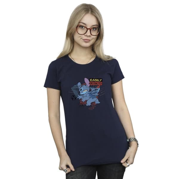 Disney Womens/Ladies Lilo And Stitch Easily Distracted Cotton T-Shirt