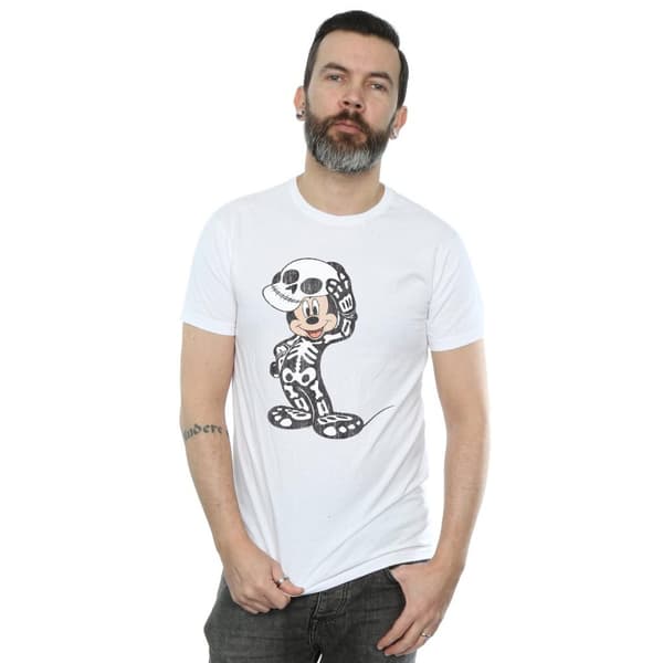 Disney Mens Mickey Mouse Skeleton T-Shirt