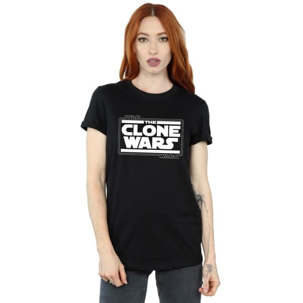Star Wars Womens/Ladies Clone Wars Logo Cotton Boyfriend T-Shirt