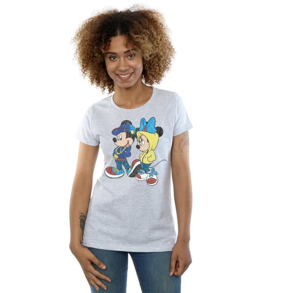 Disney Womens/Ladies Mickey And Minnie Mouse Pose Cotton T-Shirt
