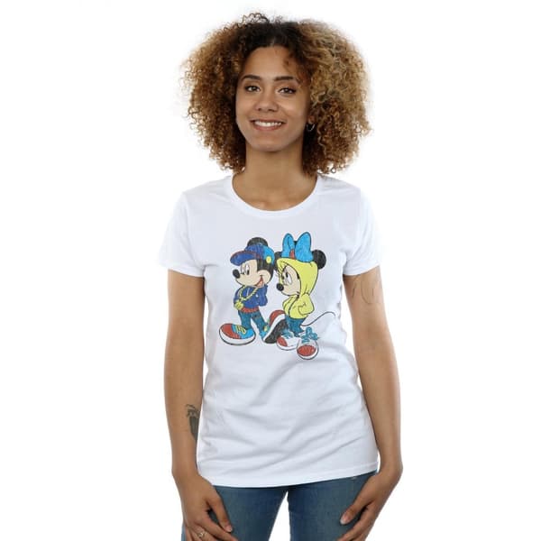 Disney Womens/Ladies Mickey And Minnie Mouse Pose Cotton T-Shirt