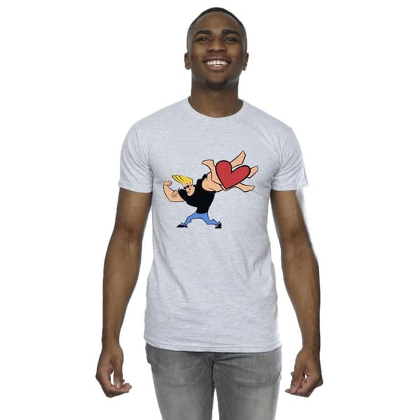 Johnny Bravo Mens Heart Present T-Shirt