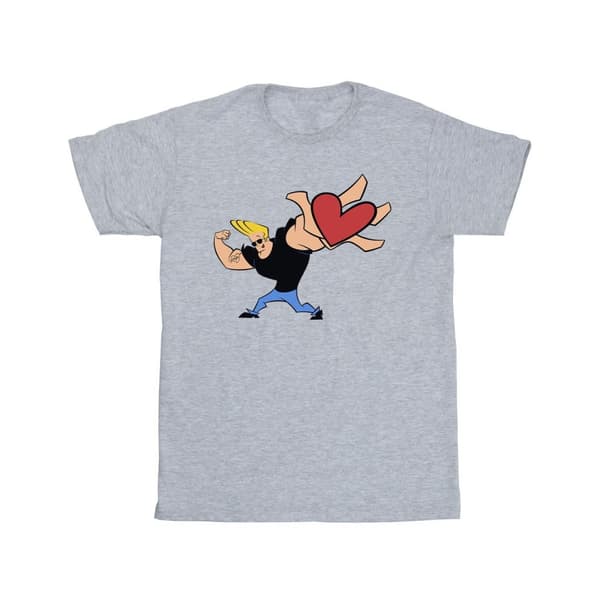 Johnny Bravo Mens Heart Present T-Shirt