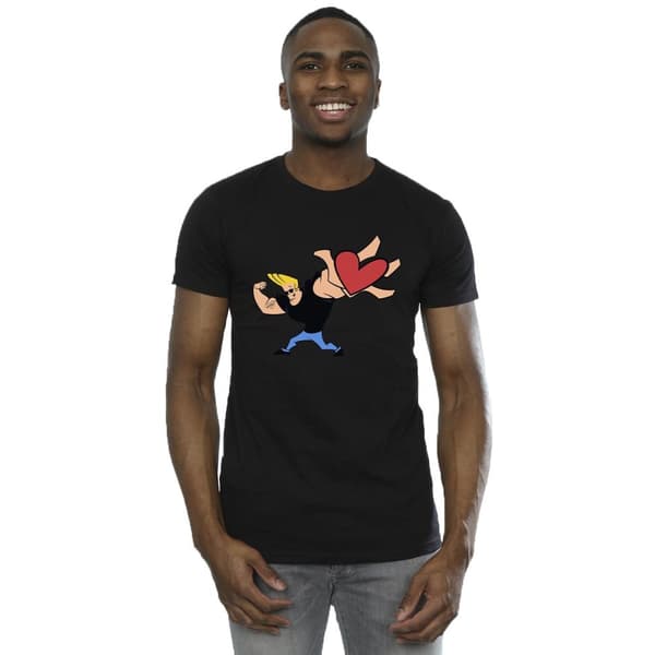 Johnny Bravo Mens Heart Present T-Shirt