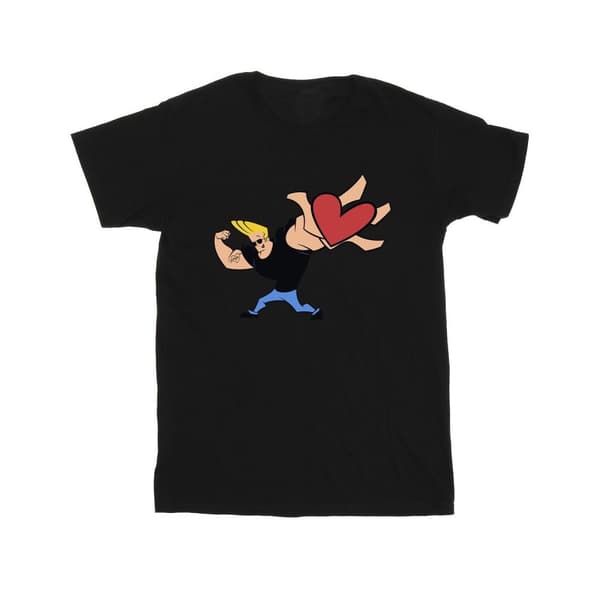 Johnny Bravo Mens Heart Present T-Shirt