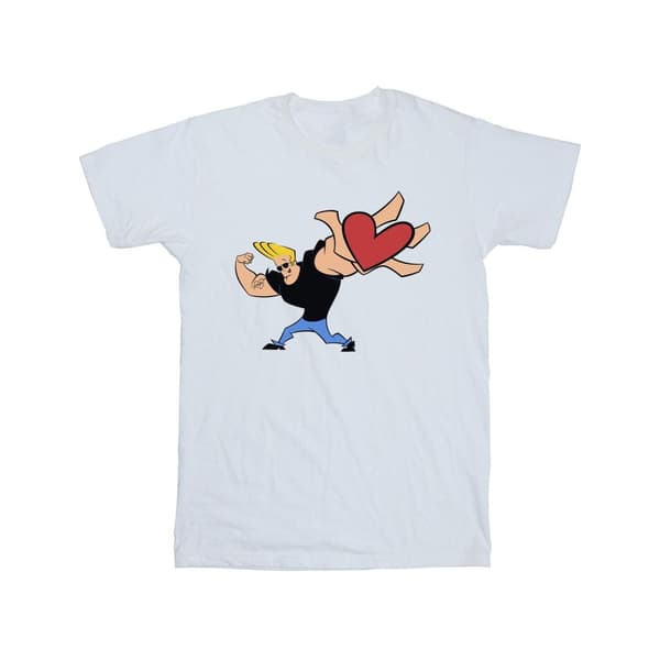 Johnny Bravo Mens Heart Present T-Shirt