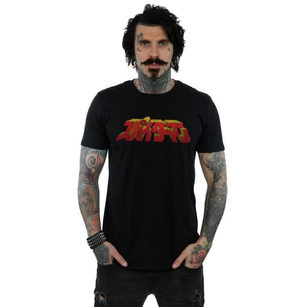Marvel Mens Spider-Man Japanese Logo T-Shirt