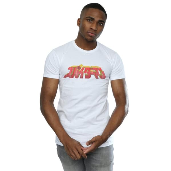 Marvel Mens Spider-Man Japanese Logo T-Shirt