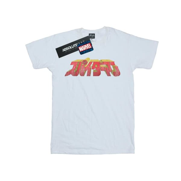 Marvel Mens Spider-Man Japanese Logo T-Shirt White 4XL
