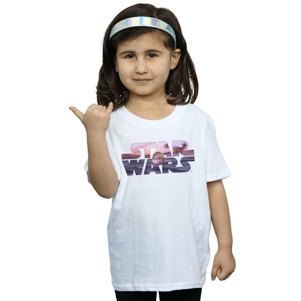 Star Wars Girls The Mandalorian The Child Logo T-shirt i bomull